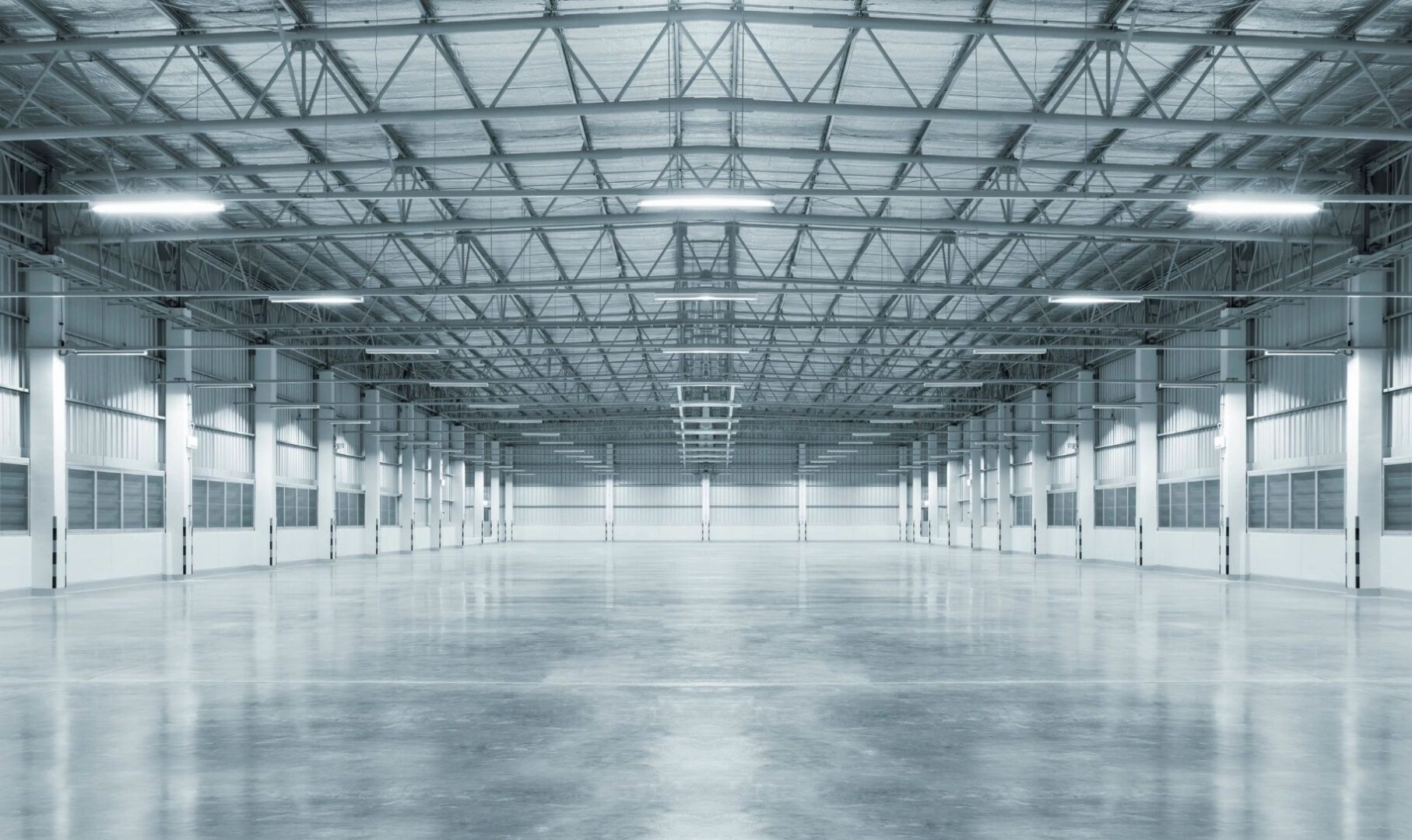 Large modern empty warehouse